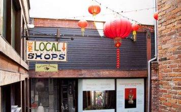 exterior of Victoria Chinatown museum pop-up exhibit