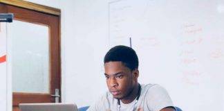 Man working on laptop