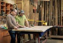 men in woodwork shop
