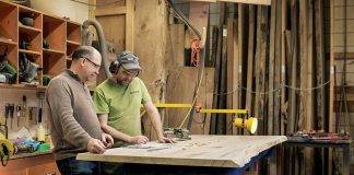 men in woodwork shop