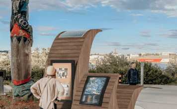 Shared emergency supply bench in the Victoria West community, situated along the Galloping Goose Trail.