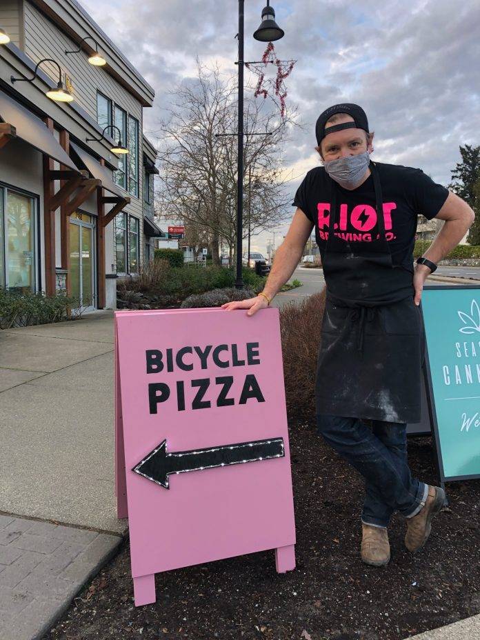 Andrew Johnson, co-owner of Bicycle Pizza. Photo by Vanessa Johnson.