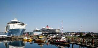 The Queen Elizabeth makes her first stop in Victoria, BC.
