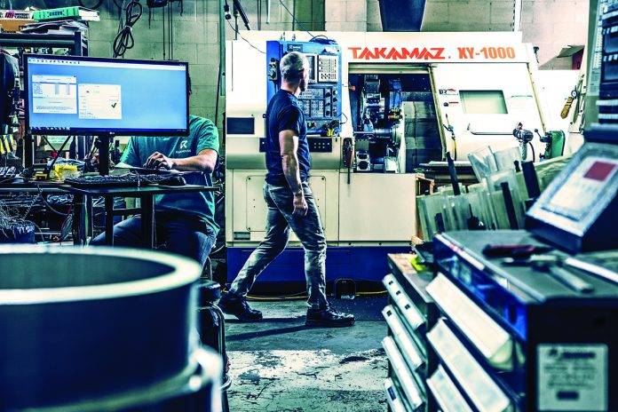 Interior of Rainhouse Manufacturing plant in Victoria BC.