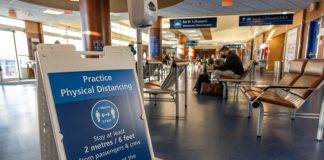 interior of BC Ferries waiting room