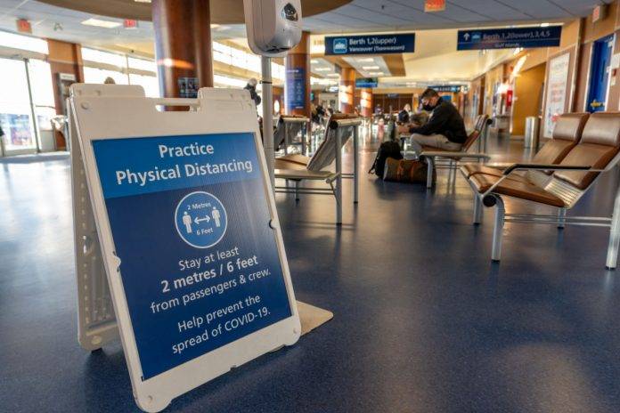 interior of BC Ferries waiting room