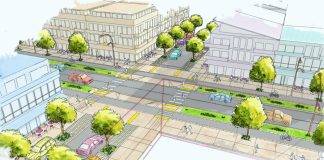 Artists rendering of the Complete Streets project for the City of Nanaimo.