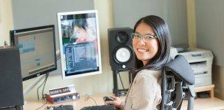 Mary Chan in her podcasting studio.