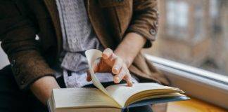 person reading book