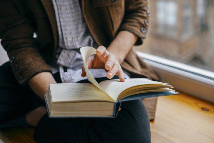 person reading book