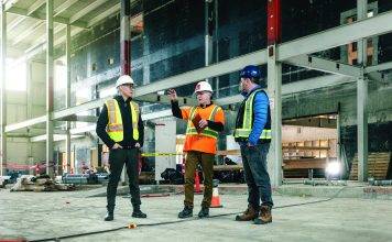 Charles Kierulf (centre) pictured with newly appointed partners Rob Whetter (left) and Glenn Hill (right) at the Victoria Press Building, familiar to many as the former home of the Times Colonist. The renovation and additions will result in 12,000 square feet of commercial and social space with rooftop patios, restaurant