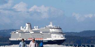 MS Koningsdam, a Pinnacle-class cruise ship operated by Holland America Line, was the first cruise ship to dock in Victoria in 2022.