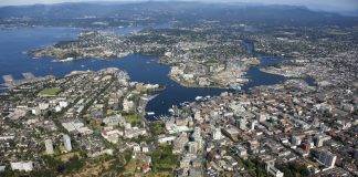 Aerial view of Greater Victoria, BC.