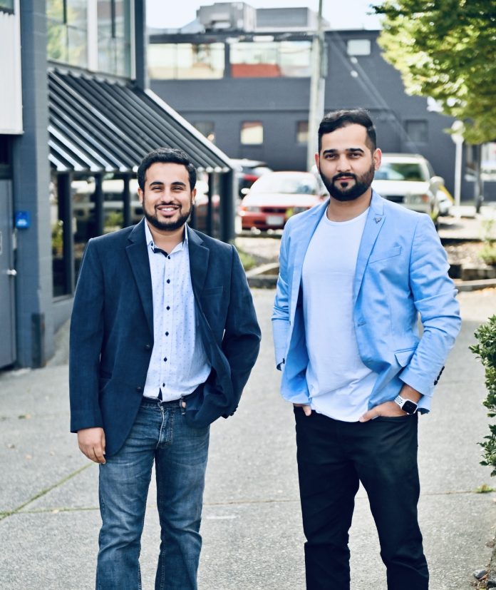 DSC_6504 Rohit Boolchandani and Samarth Mod, founders of FreshWorks, outside their office building in downtown Victoria.