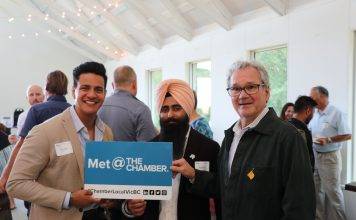Victoria Chamber of Commerce members at a Chamber Mixer in August, 2022