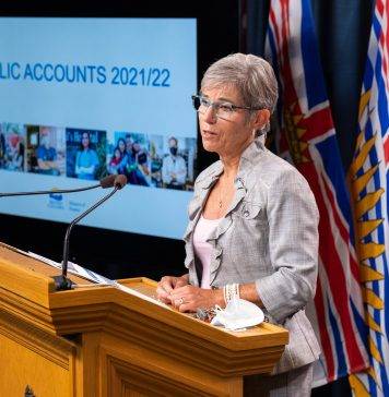 Selina Robinson, Minister of Finance for the Province of B.C., reports a $1.3 billion surplus for 2021-22.