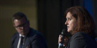 Susan Mowbray speaks at the 2022 VIEA Economic Summit. Image by Dirk Heydemann of HA Photography.