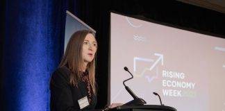 SIPP CEO Emilie de Rosenroll speaks during the 2021 Rising Economy conference. Photo: Belle White/SIPP.