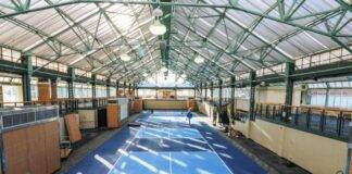 The City of Victoria is installing temporary pickle ball courts at Crystal Garden