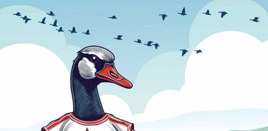 What’s Good for the Goose … Canadian goose using smartphone in nature.