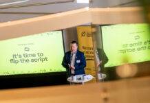 Douglas Weekly – October 8 South Island Prosperity Partnership CEO Aaron Stone speaks during the launch of the Possibility Charter and Rising Economy 2030. Credit: James MacDonald.