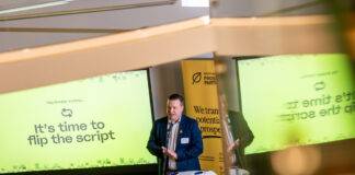 Douglas Weekly – October 8 South Island Prosperity Partnership CEO Aaron Stone speaks during the launch of the Possibility Charter and Rising Economy 2030. Credit: James MacDonald.