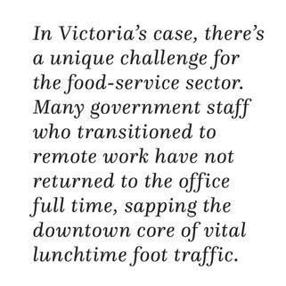 Remote work reduces lunchtime foot traffic.