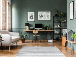 Zen @ Work Modern calm home office with plants