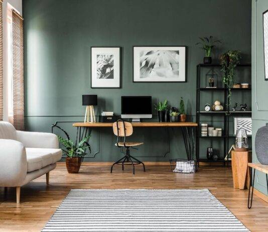 Zen @ Work Modern calm home office with plants