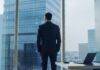 What Do You Value? Businessman gazing out window