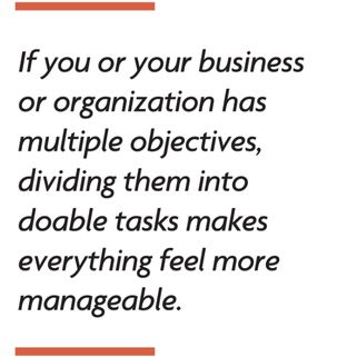Dividing objectives into manageable tasks.