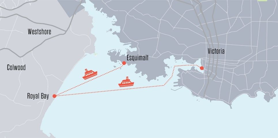 proposed victoria inner harbour ferry routes