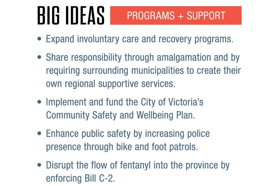 Community safety and support initiatives outlined.