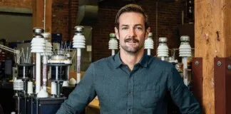 Scott Beatty with marine technology equipment background.