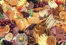 Elegant charcuterie and cheese platter for business lunch