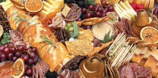 Elegant charcuterie and cheese platter for business lunch