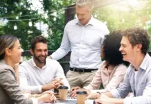 mentor at workplace with young professionals